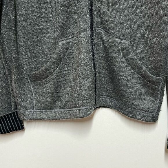 Rogue 13933 Mens Grey Front Zip Mohair Blend Raw Hem Cardigan Sz M - Picture 8 of 10